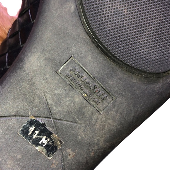 Sesto MEUCCI Black Woven Leather Slip On Shoes Size 11M - Picture 9 of 14